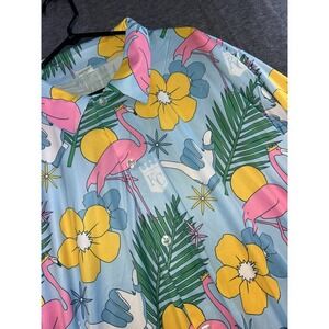 Kansas City Royals KC Hawaiian Casual Button Up Polo Shirt Hang Loose Size XL